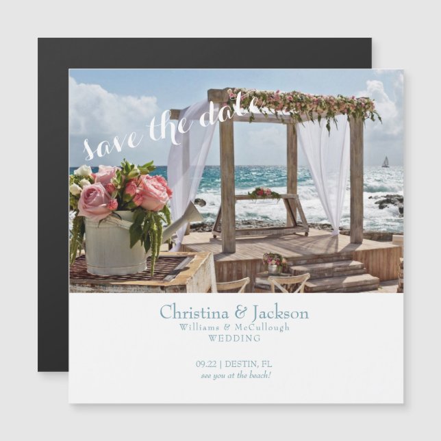 Beach Wedding Save the Date Wedding Magnetic Invitation (Front/Back)