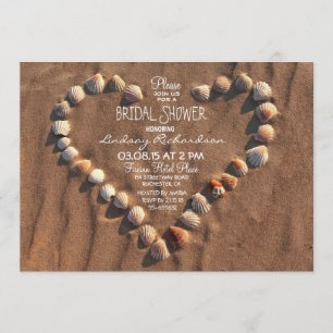 beach wedding sea shells bridal shower invitation