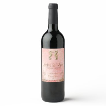 Beach Wedding Seahorse Coral Gold Wine Label Beach Wedding Seahorse Coral Gold Wine Label