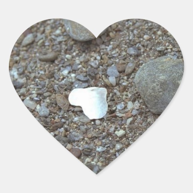 Beach Wedding Seashell Heart Wedding Hearts Sticker (Front)