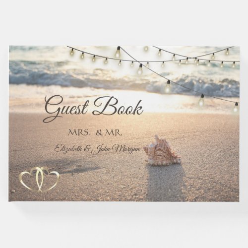 Beach WeddingSeashellLight Strings Guest Book