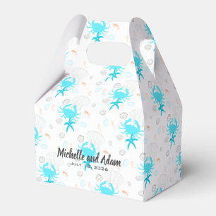 Beach Wedding Seashell Personalized Favor Boxes