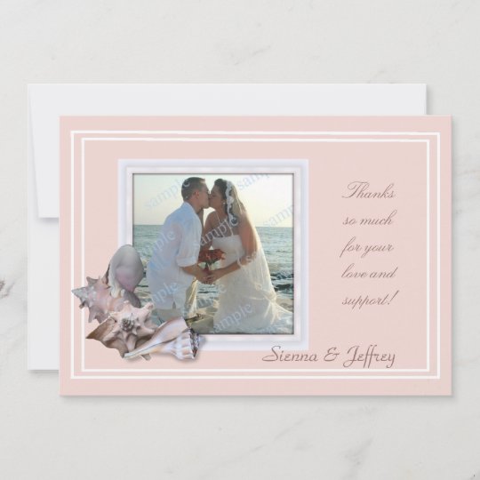 Beach Wedding Seashell Photo Frame Thank You Zazzle Com