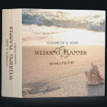 Beach Wedding Seashell, Sand, Sunset 3 Ring Binder<br><div class="desc">Beach wedding planner.</div>