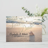 Beach Wedding,Seashell String Light  Save The Date (Standing Front)