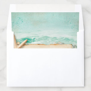 Beach wedding seashells 2 envelope liner