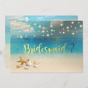 Beach Wedding Seashells Bridesmaid Card