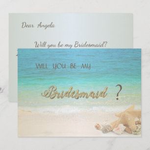 Beach Wedding Seashells Bridesmaid Card