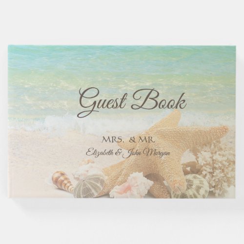 Beach  Wedding Seashells Guest Book