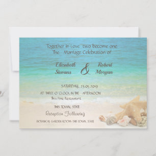 Beach Wedding Seashells Invitation