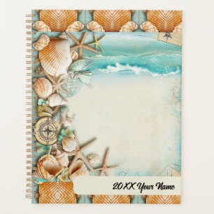 Beach wedding seashells planner