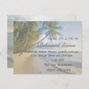 Beach Wedding Seashells Rehearsal Dinner Invitation