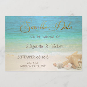 Beach Wedding Seashells  Save The Date