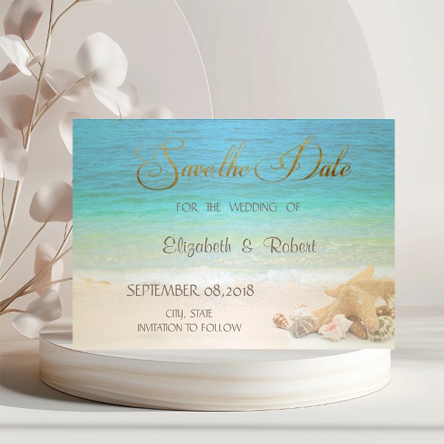 Beach Wedding Seashells  Save The Date (Creator Uploaded)