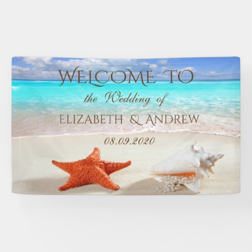 Beach Wedding Seashells  Wedding Banner