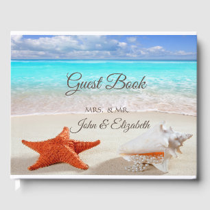 Beach Wedding Seashells Wedding Guest Book