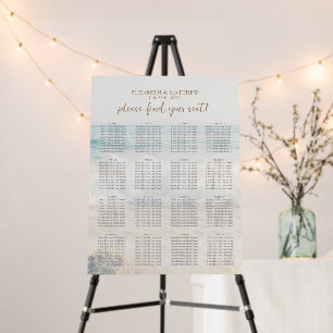 Beach Wedding Seaside/Ocean Wedding Seating Chart Foam Board