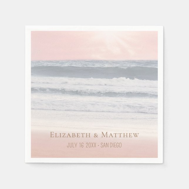 Beach Wedding | Seaside Wedding Napkins (Front)