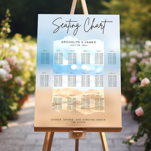 Beach Wedding Seating Chart Tying The Knot Sign