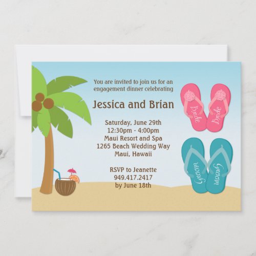 Beach Wedding Shower Invitation