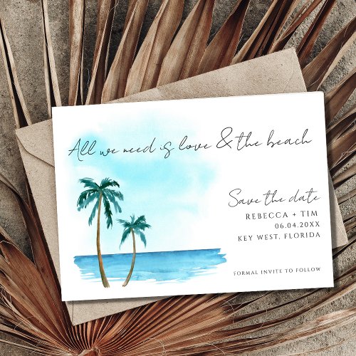 Beach Wedding Simple Photo Save The Date