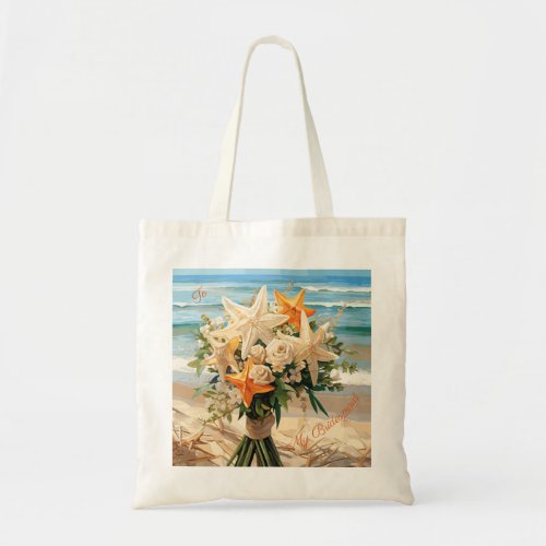 Beach Wedding Starfish Bouquet Tote Bag