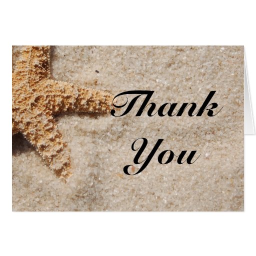 Beach Wedding Starfish Design Thank You Cards | Zazzle