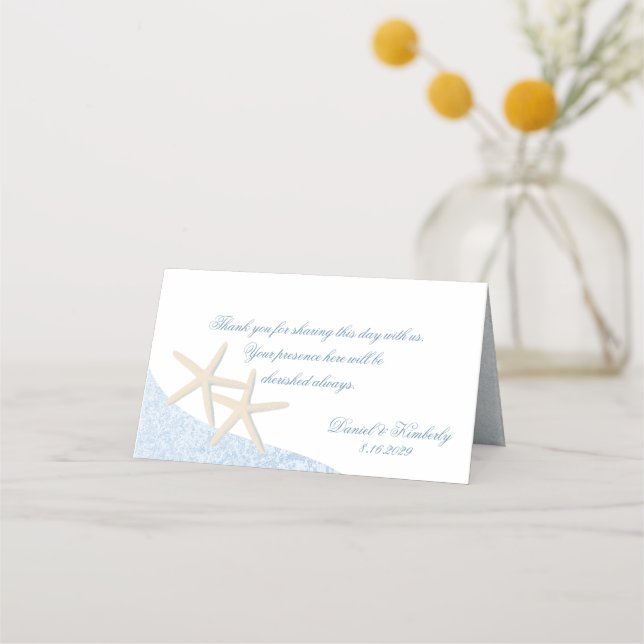 Beach Wedding Starfish Place Card (Back)