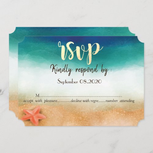 Beach WeddingStarfish RSVP Invitation