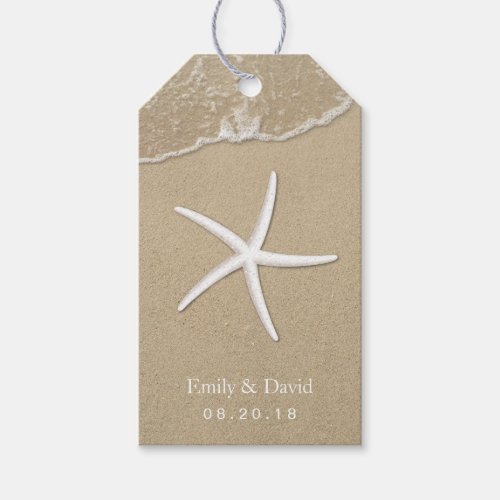 Beach Wedding Starfish  Sand Tropical Gift Tags
