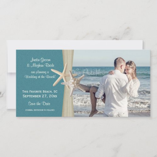 Beach Wedding Starfish Save the Date Photo