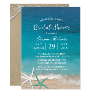Beach Wedding Starfish Summer Bridal Shower Card