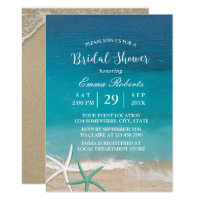 Beach Wedding Starfish Summer Bridal Shower Invitation