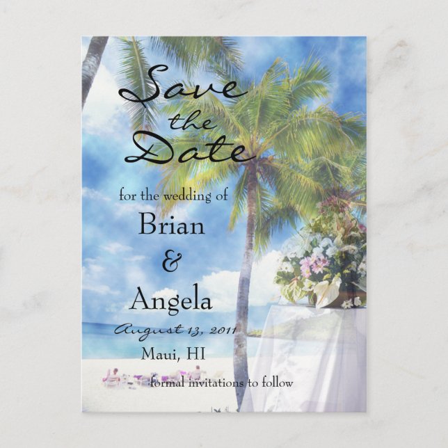 Beach Wedding STD Postcard (Front)