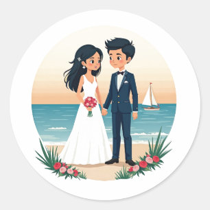 Beach Wedding Stickers