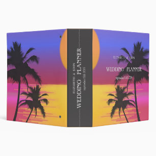 Beach Wedding Sunset 3 Ring Binder