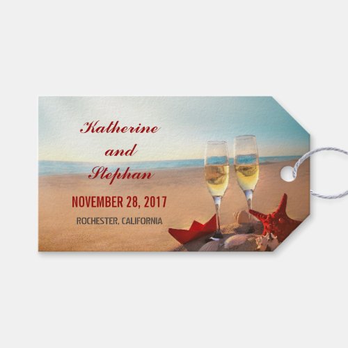 Beach Wedding Sunset Gift Tags