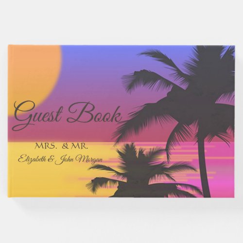 Beach  Wedding Sunset Guest Book