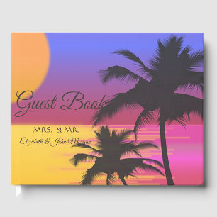 Beach Wedding Sunset Guest Book