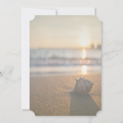 Beach Wedding Sunset Seashell Bridal Shower Invitation Zazzle