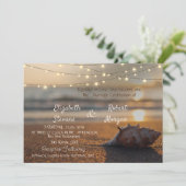 Beach Wedding Sunset Seashell  Invitation (Standing Front)
