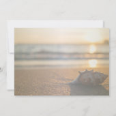 Beach Wedding Sunset Seashell  Invitation (Back)