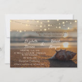 Beach Wedding Sunset Seashell  Invitation (Front)