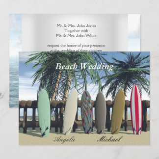 Beach Wedding Surfboards Invitation