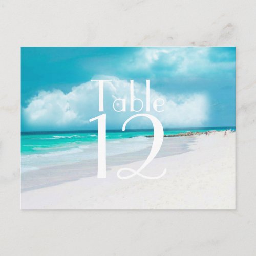 Beach Wedding Table Number Card