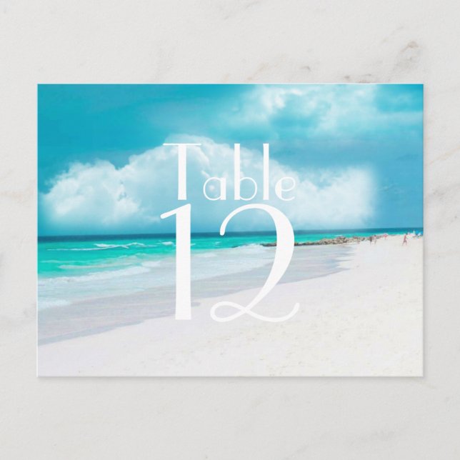 Beach Wedding Table Number Card (Front)