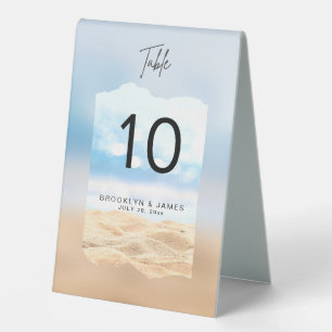 Beach Wedding Table Numbers Table Tent