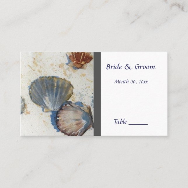 Beach Wedding Table Place Card (Front)