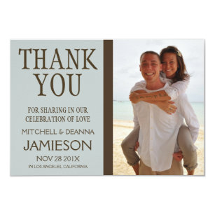 Beach Thank You Cards Greeting Photo Zazzle Beach Wedding Thank You Card