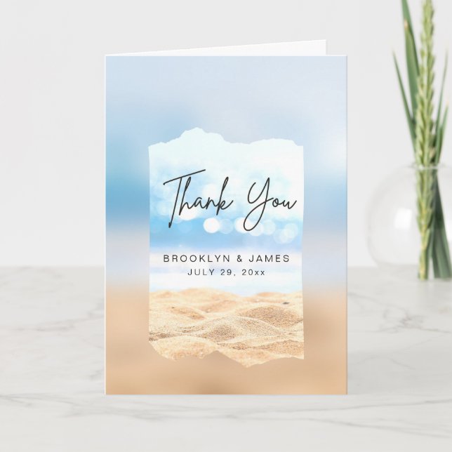 Beach Wedding Thank You Cards (Front)